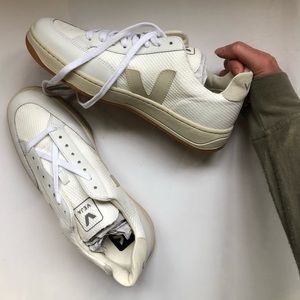 Veja V12 Gray and White Mesh/Leather Unisex